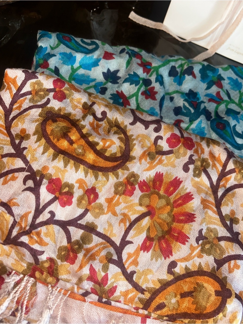 Floral Paisley Lightweight Scarf - Multicolor 2pcs